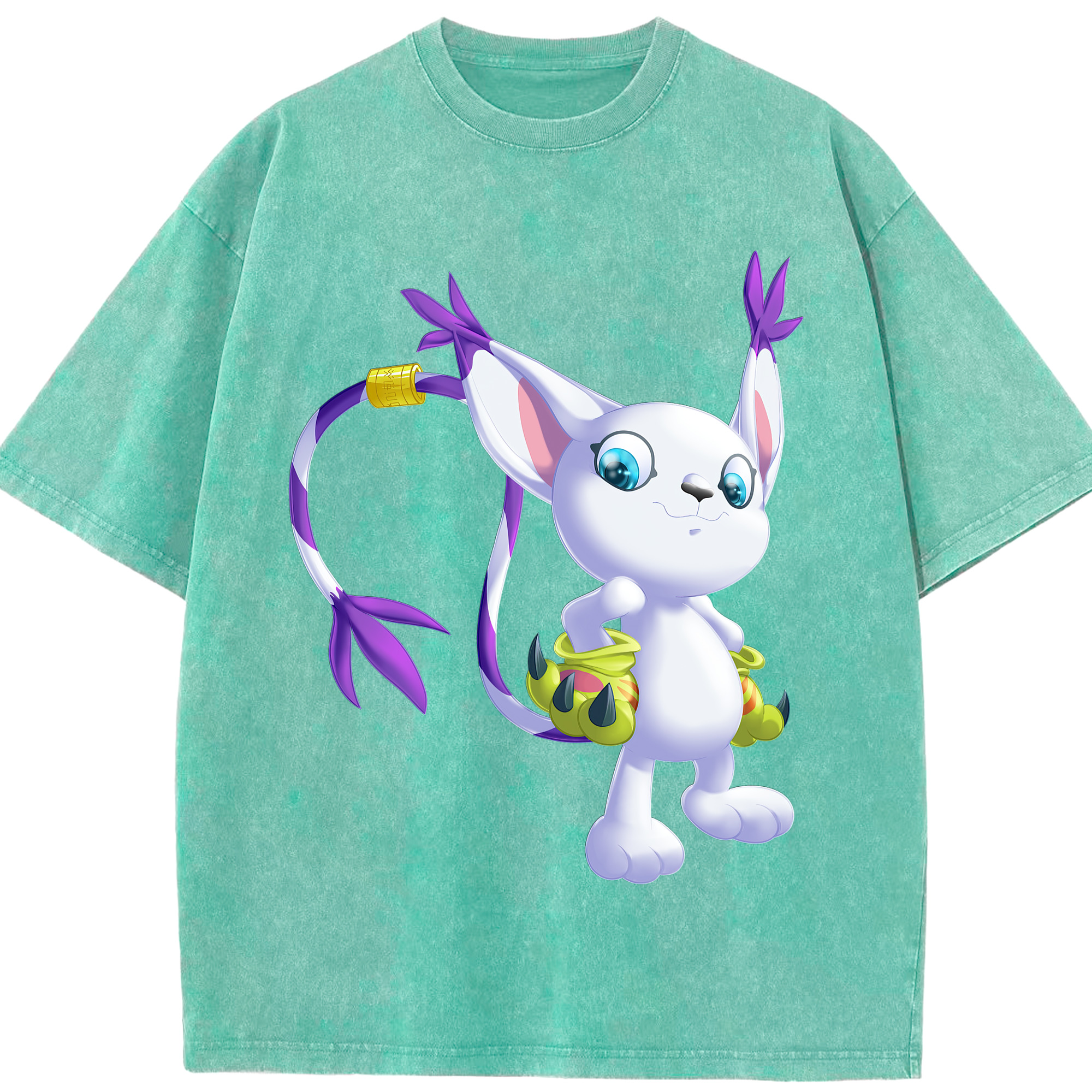 （画像用） Digimon デジタルモンスター/デジモン 綿100% ヴィンテージ風 半袖Tシャツ（フロントプリント）